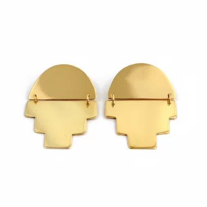 Boucles d'oreilles Pyramides Plaqué or